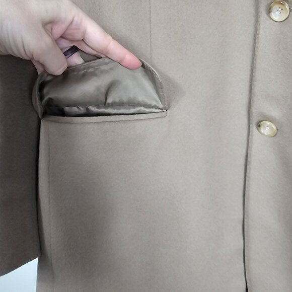 VTG Canali Italian Cashmere Blazer US 44L Camel Quiet Luxury Made In Italy - Picture 14 of 16